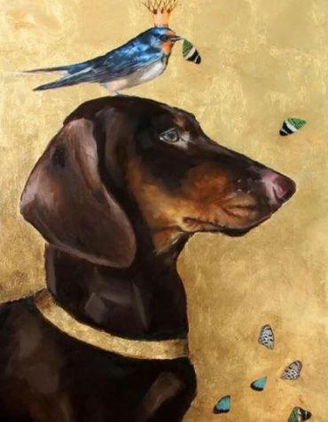 Colorful Dachshund and Bird Paint By Numbers