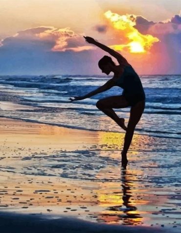 Dancer Beach Silhouette Paint By Numbers