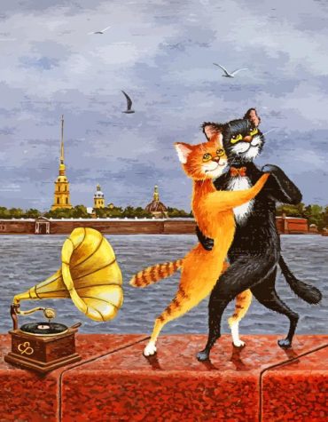 Dancing Cats Romance Paint By Numbers