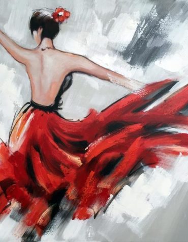 Ballerina Girl in Red Paint By Numbers