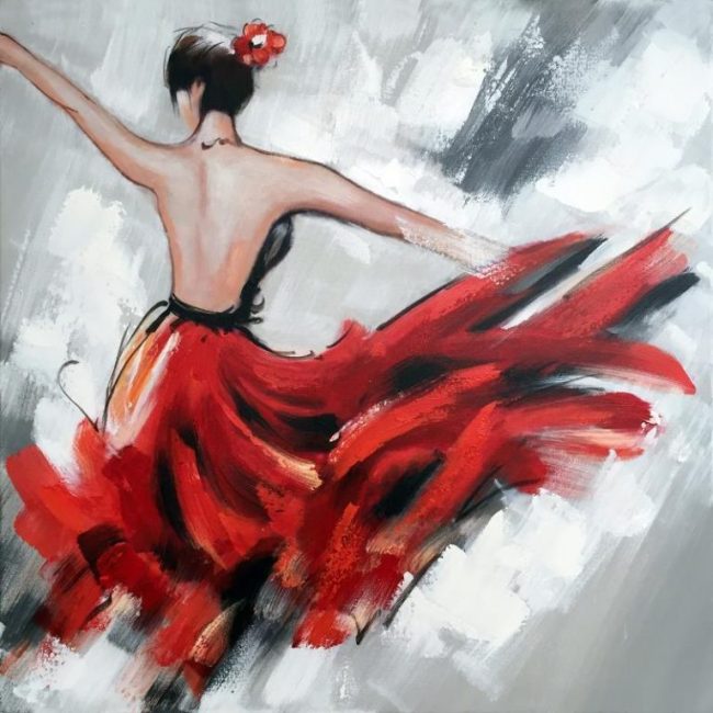 Ballerina Girl in Red Paint By Numbers