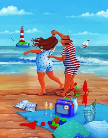 Dancing on Romantic Beach Paint By Numbers