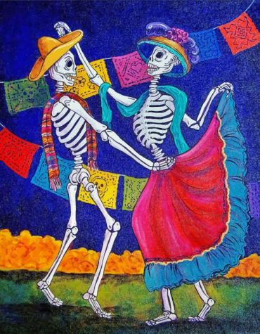Dancing Skeletons for Couples Paint By Numbers