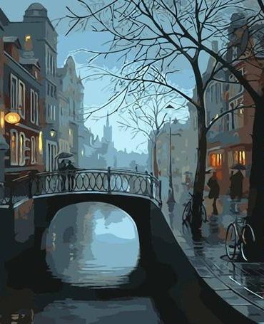 London Winter Nightscape Paint By Numbers