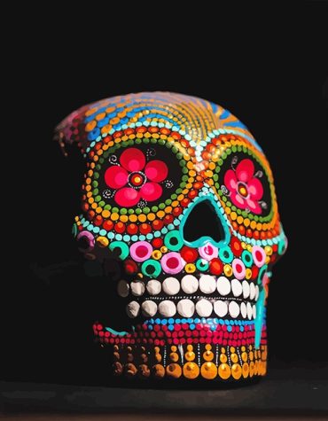 Colorful Day of the Dead Skull Paint By Numbers