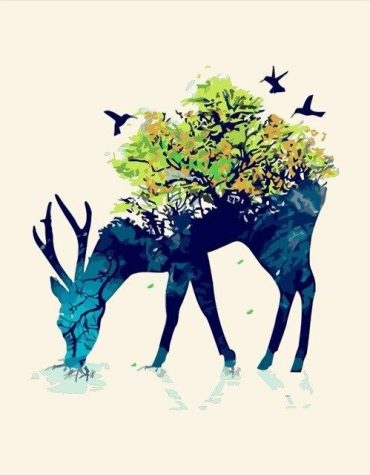 Deer Silhouette Paint By Numbers