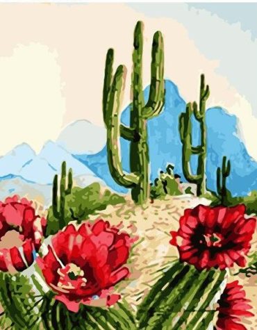 Succulent Saguaro Paint By Numbers