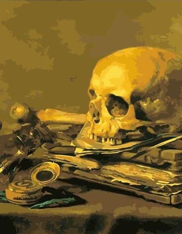 Vintage Skeleton Desk Art Paint By Numbers