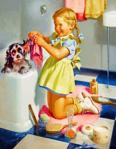 Dog Bath Fun Paint By Numbers