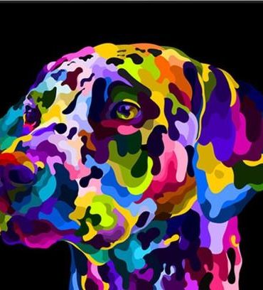 Colorful Dog Art Paint By Numbers