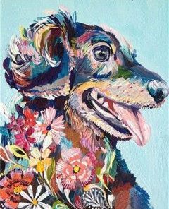 Dog Floral Art Paint By Numbers