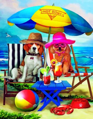 Beach Dogs Paint By Numbers