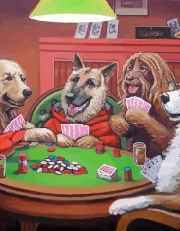 Poker Dogs Paint By Numbers