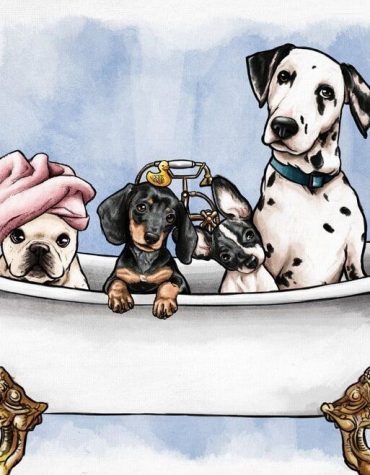 Dogs in the Tub Animal Paint By Numbers