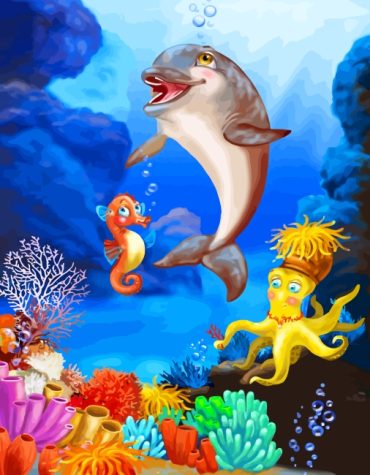 Dolphin Underwater Adventure Paint By Numbers