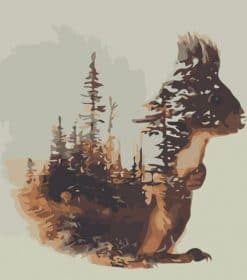 Double Exposure Squirrel Art Paint By Numbers