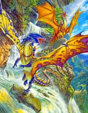 Waterfall Dragon Adventure Paint By Numbers