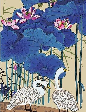 Lotus Blossom and Duck Paint By Numbers
