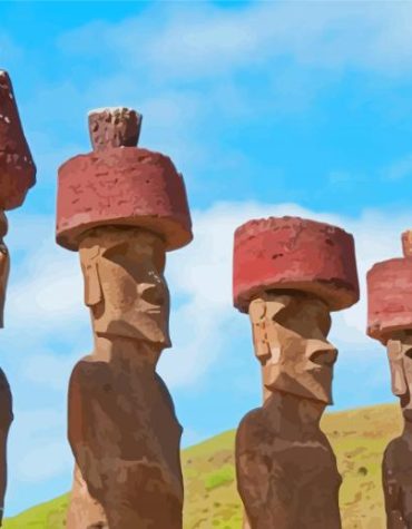 Easter Island's Anakena Monuments Paint By Numbers