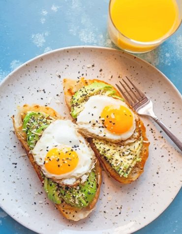 Avocado and Egg Breakfast Paint By Numbers