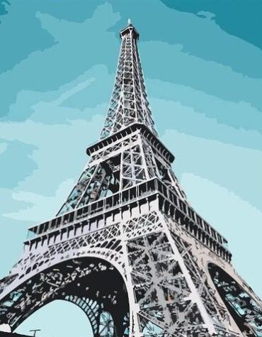 Eiffel Tower Paris Skyline Paint By Numbers