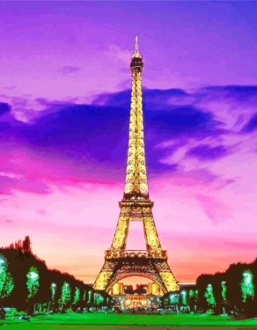 Paris Eiffel Tower Sunsets Paint By Numbers