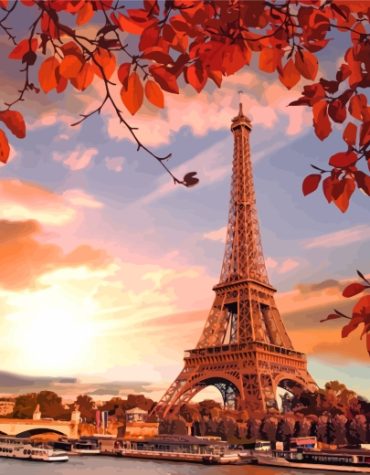 Eiffel Tower Sunset Paint By Numbers