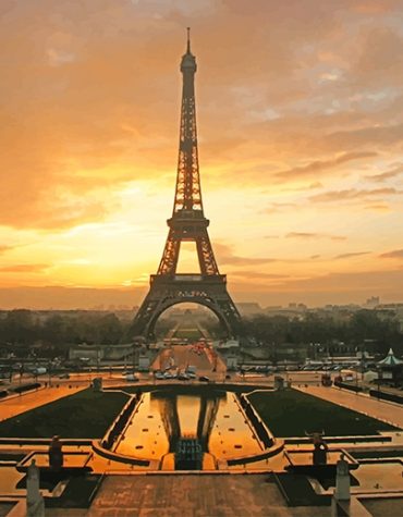 Eiffel Tower Sunrise View Paint By Numbers