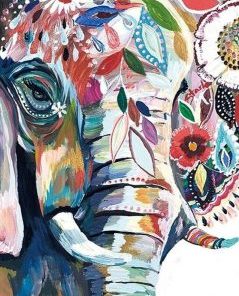 Elephant Colorful Wildlife Paint By Numbers