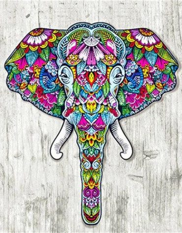 Colorful Bull Elephant Paint By Numbers