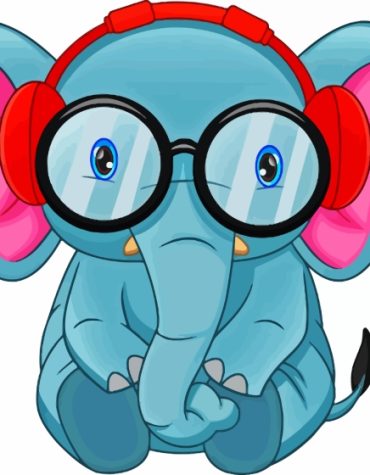 Cartoon Elephant Glasses Paint By Numbers