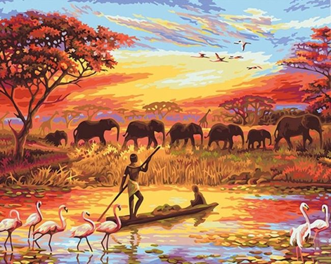 Elephants of the African Safari Paint By Numbers