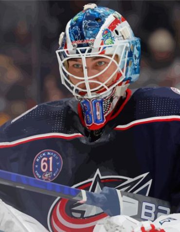 Elvis Merzlikins Hockey Star Paint By Numbers