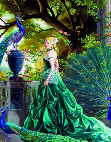 Emerald Fantasy Peafowl Paint By Numbers