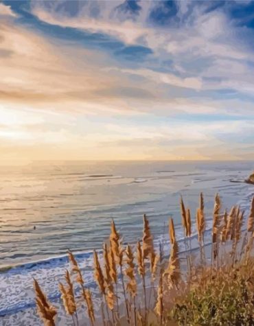 Encinitas Sunset Seascape Paint By Numbers