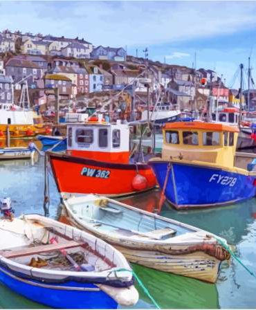Boats and Houses of Cornwall Paint By Numbers