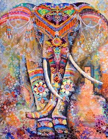 Colorful Elephant Mandala Paint By Numbers