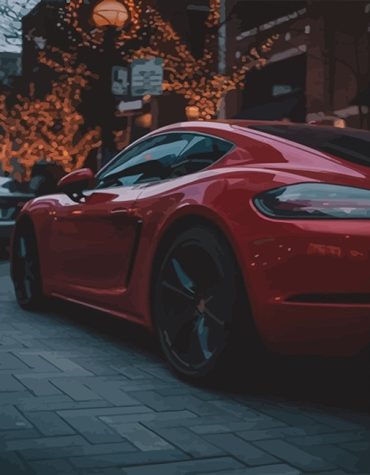 Red Exotic Car Paint By Numbers