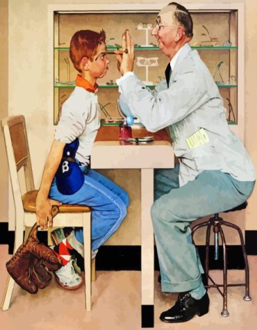 Norman Rockwell Eye Doctor Paint By Numbers