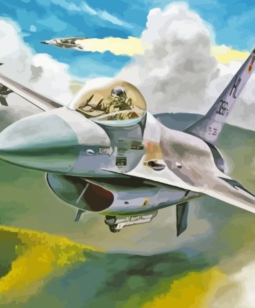 F16 Falcon Aircraft Paint By Numbers