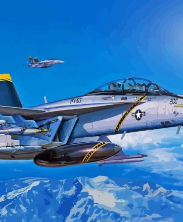 FA 18 Hornet Blue Sky Paint By Numbers
