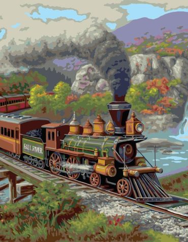 Fall River Train Landscape Paint By Numbers