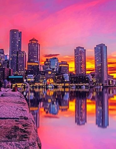 Fan Pier Park Skyline Paint By Numbers