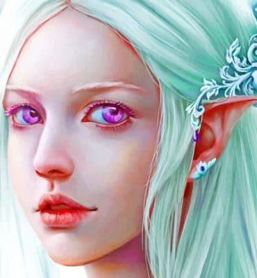 Fantasy Elf Violet Eyes Paint By Numbers