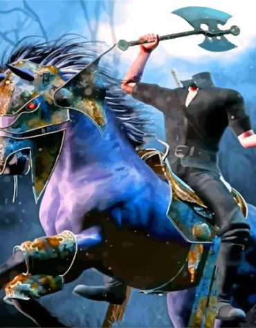 Headless Horseman Fantasy Scene Paint By Numbers