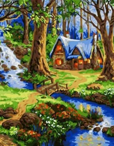 Fantasy Forest House Paint By Numbers
