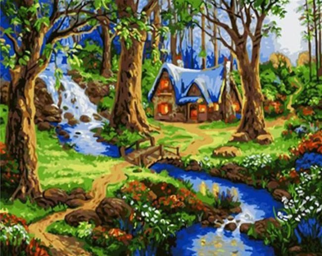 Fantasy Forest House Paint By Numbers