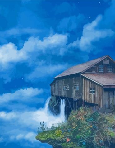Enchanted Waterfall House Paint By Numbers