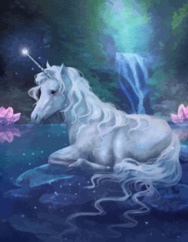 White Unicorn Fantasy Paint By Numbers
