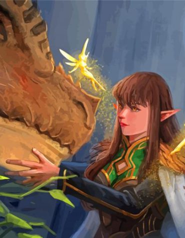 Elves and Dragons Fantasy Paint By Numbers